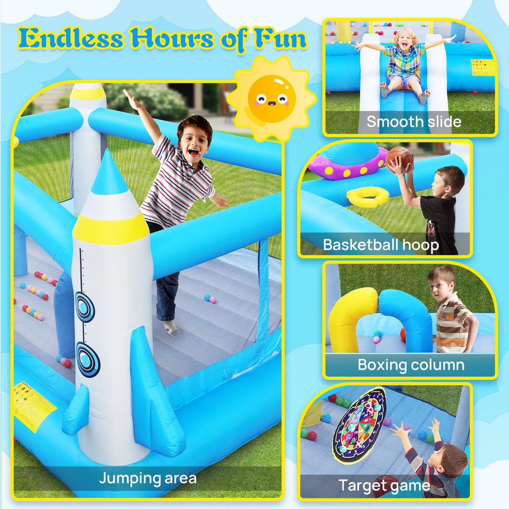 Inflatable Bouncer with Blower, 198" x 180" Play Area, 96" Tall C48435