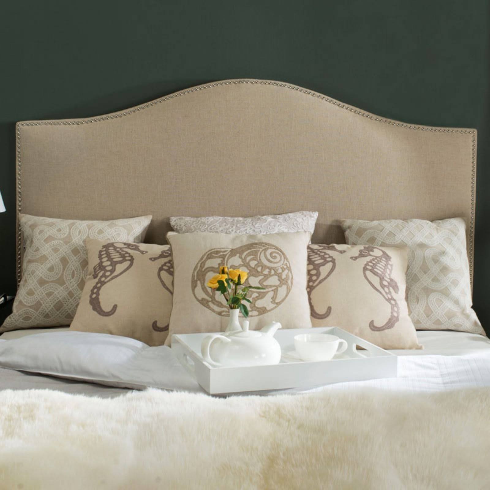 Pink/Beige Queen Headboard X386458