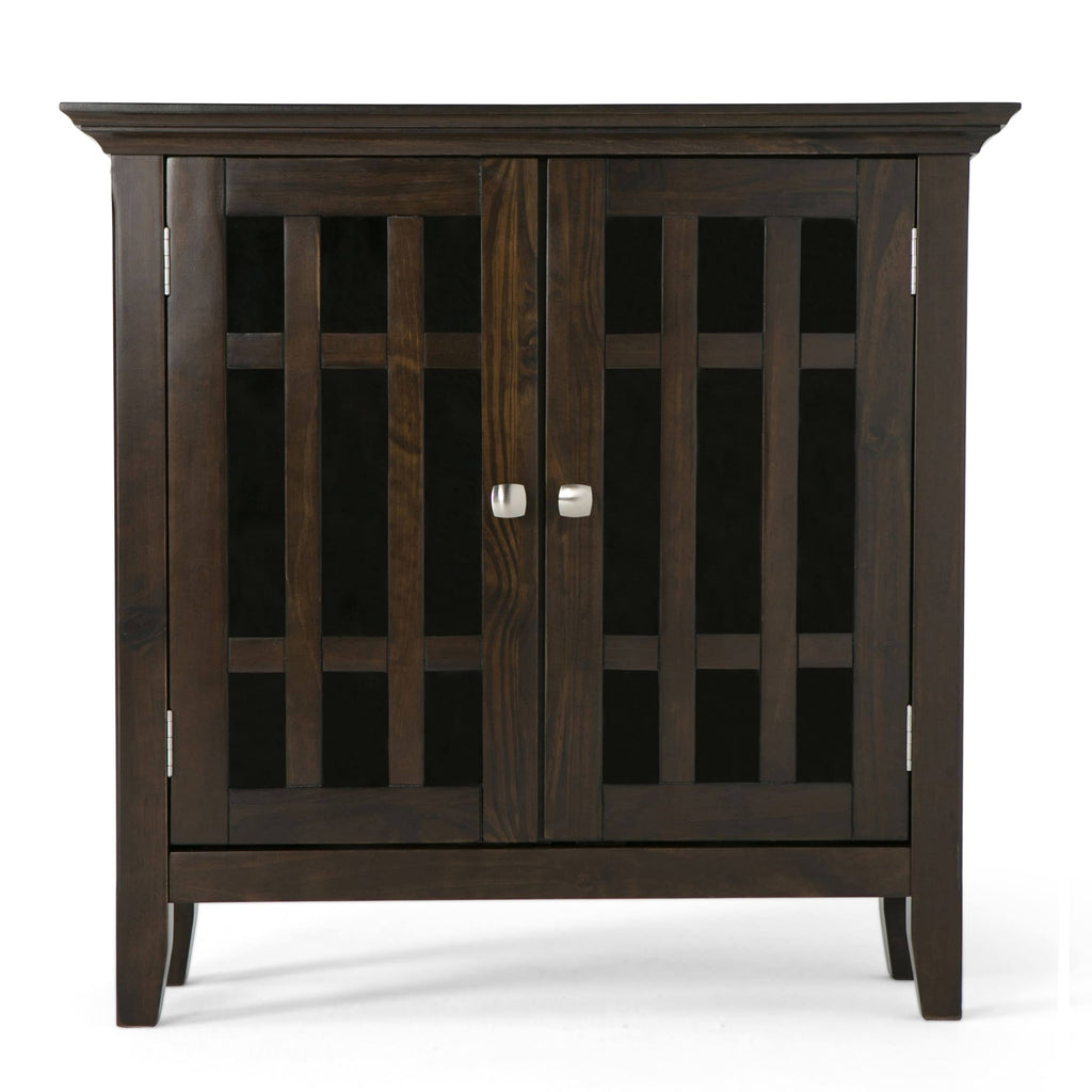 White Solid Wood Low Storage Media Cabinet U49802