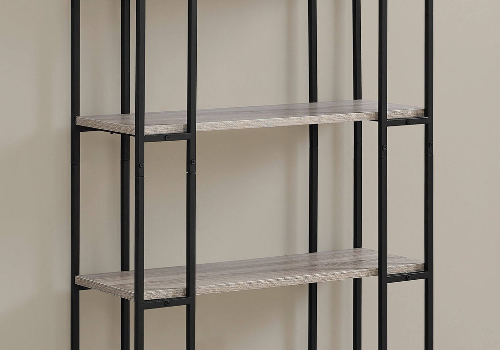 Dark Taupe Black MDF Metal Bookcase E5059