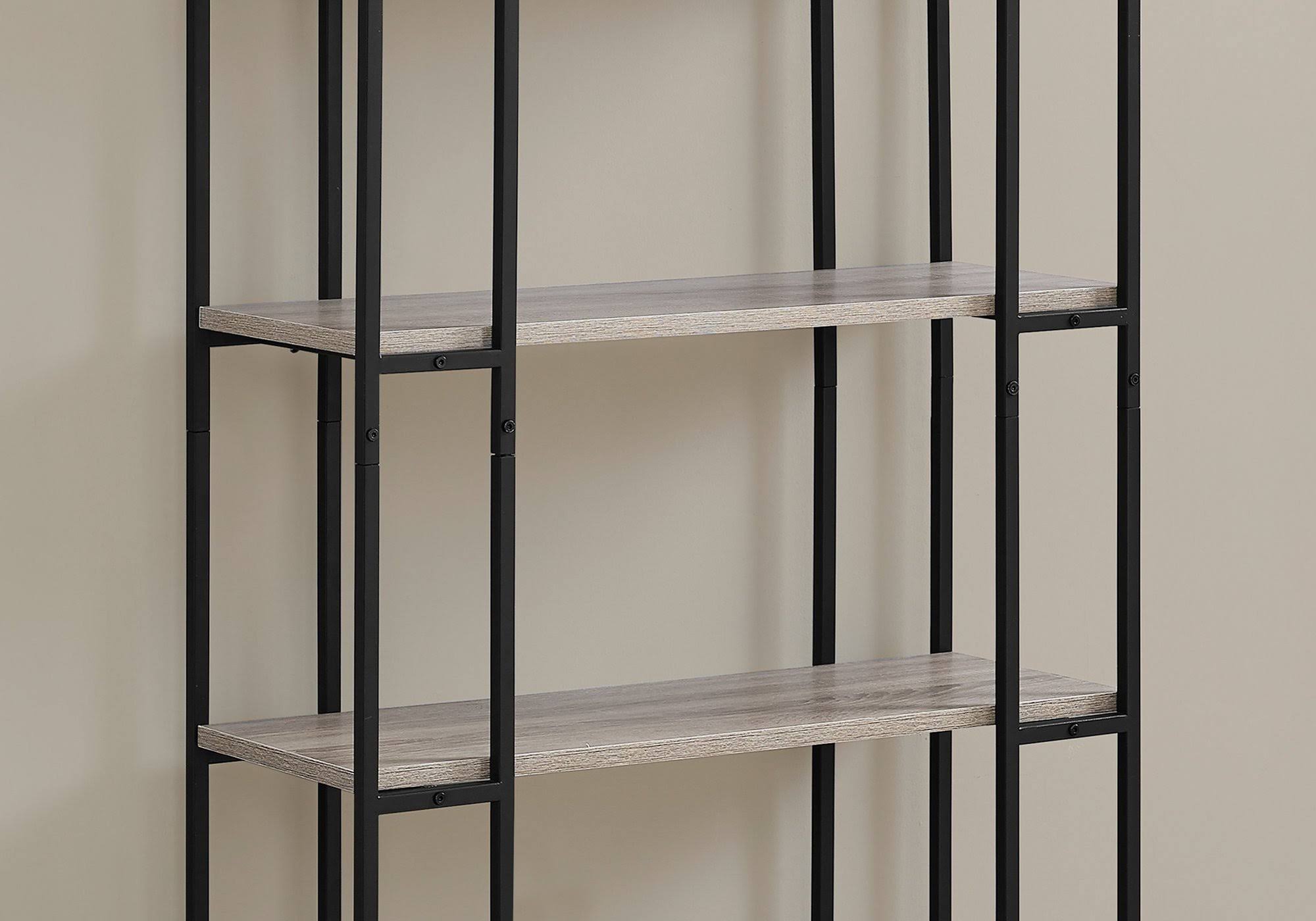 Dark Taupe Black MDF Metal Bookcase E5059