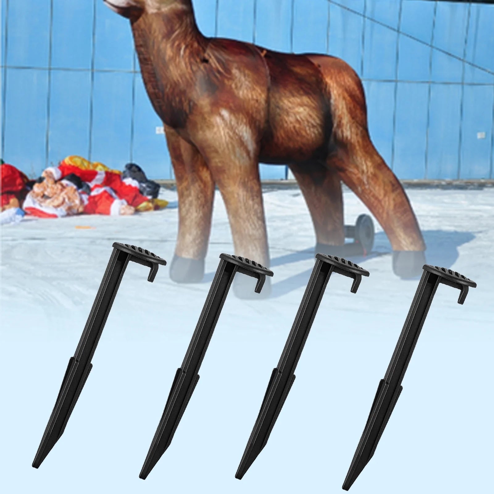 8 Sets Heavy Duty Tent Stakes Replacement Black Gardening Pegs J28041