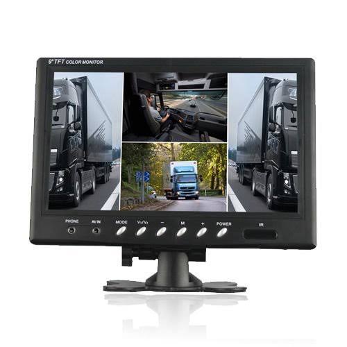 9 inch 16:9 HD 4 Split Quad Color TFT LCD Display Monitor Car Rear View Monitor T7867