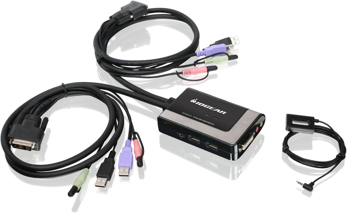 2-Port HDMI KVM Switch with Cables and Audio, Black F68764