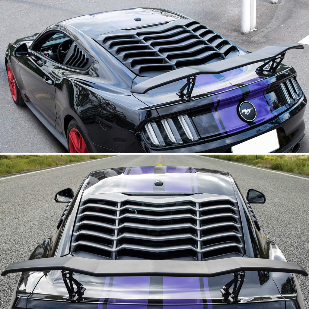 Rear Window Louver Sun Shade Cover Matte Black ABS L240831