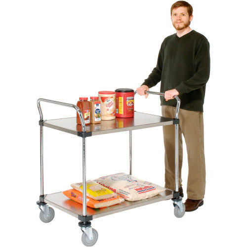 Stainless Steel Utility Cart 2 Shelves 48x24 P504