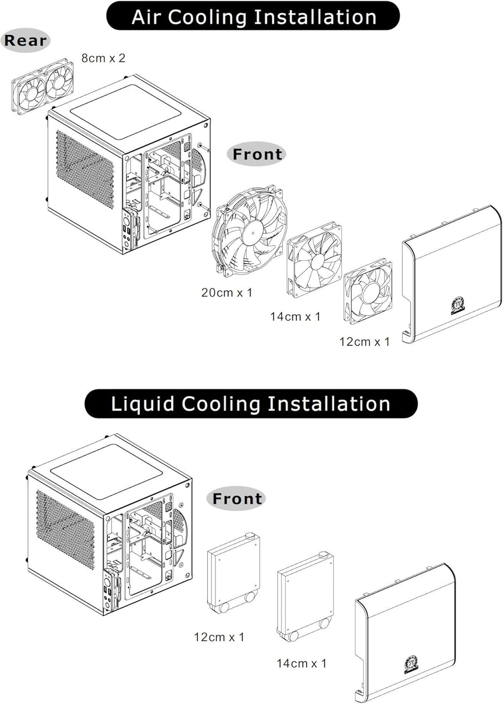 Black Mini ITX Cube Computer Case Q258525