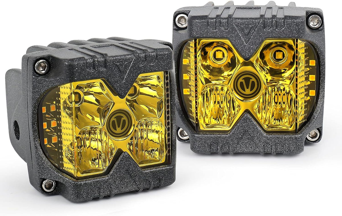 80W Pair IP68 Waterproof Off-road Driving Lights Combo Beam Amber Lights Pack of 2 F6549