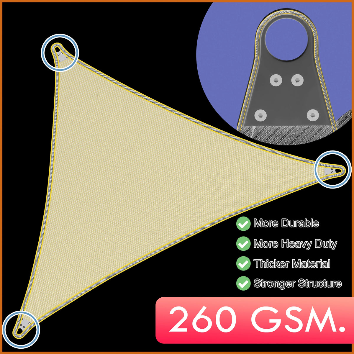 Grey Right Triangle Sun Shade Sail Canopy Awning A208236