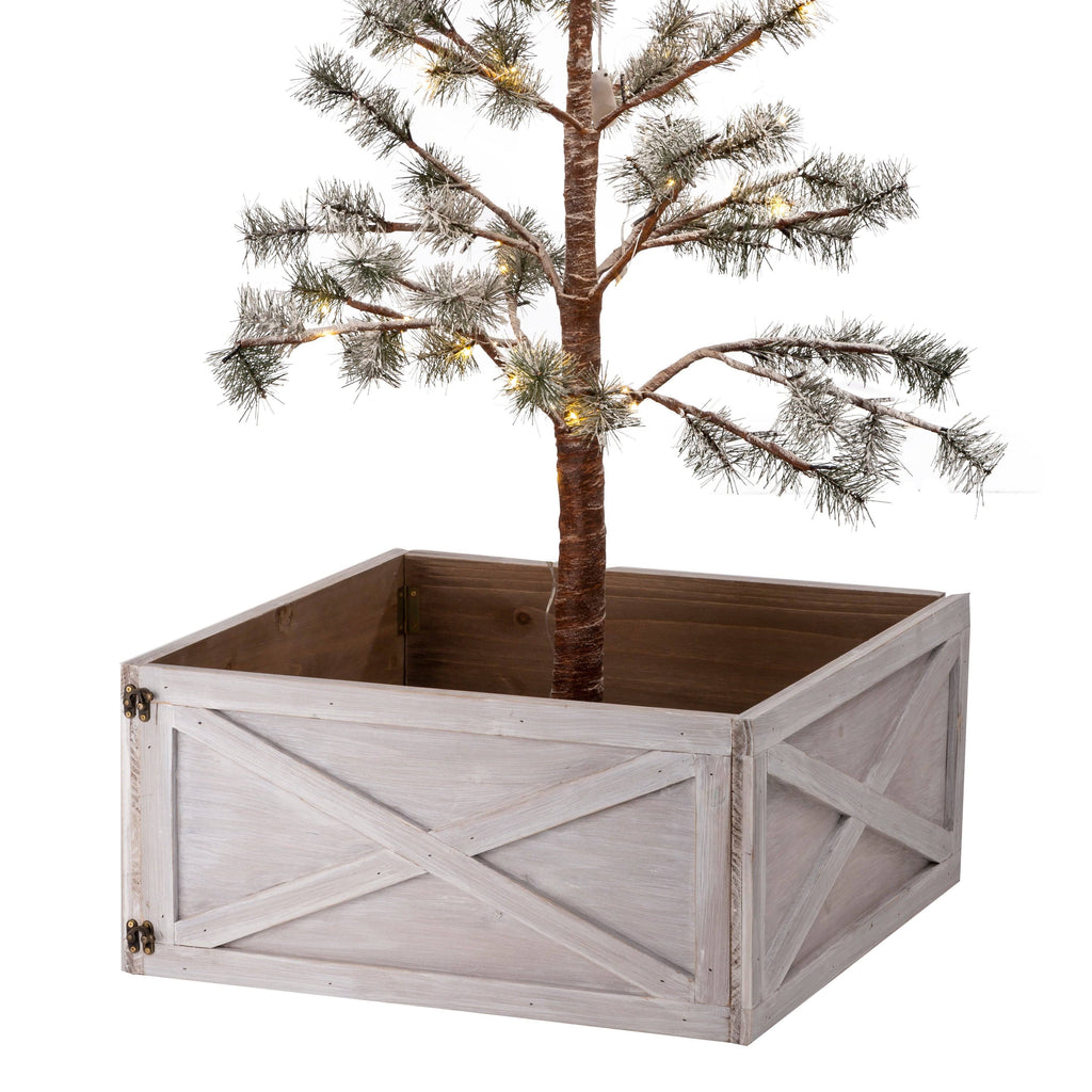 Brown Wooden Christmas Tree Collar C925