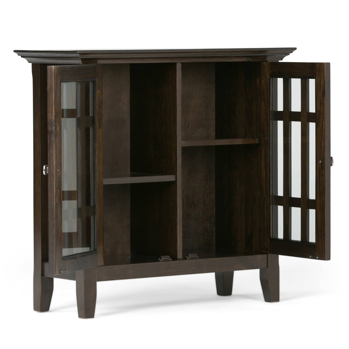 White Solid Wood Low Storage Media Cabinet U49802