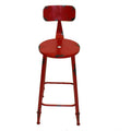 Red Round Seat Counter Stool with Curved Backrest D9130