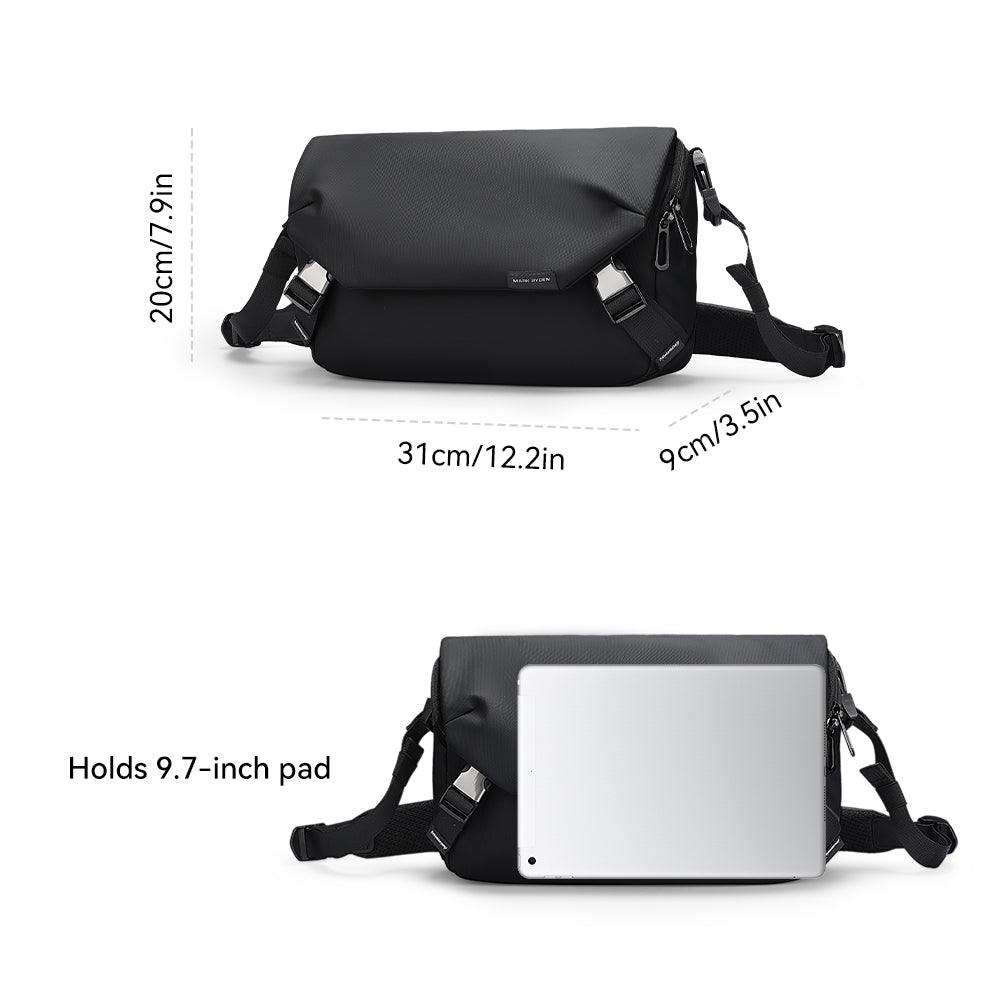 Black Waterproof Crossbody Messenger Bag L610932