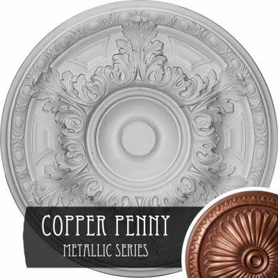Hand-Painted Copper Penny Ceiling Medallion Q9996