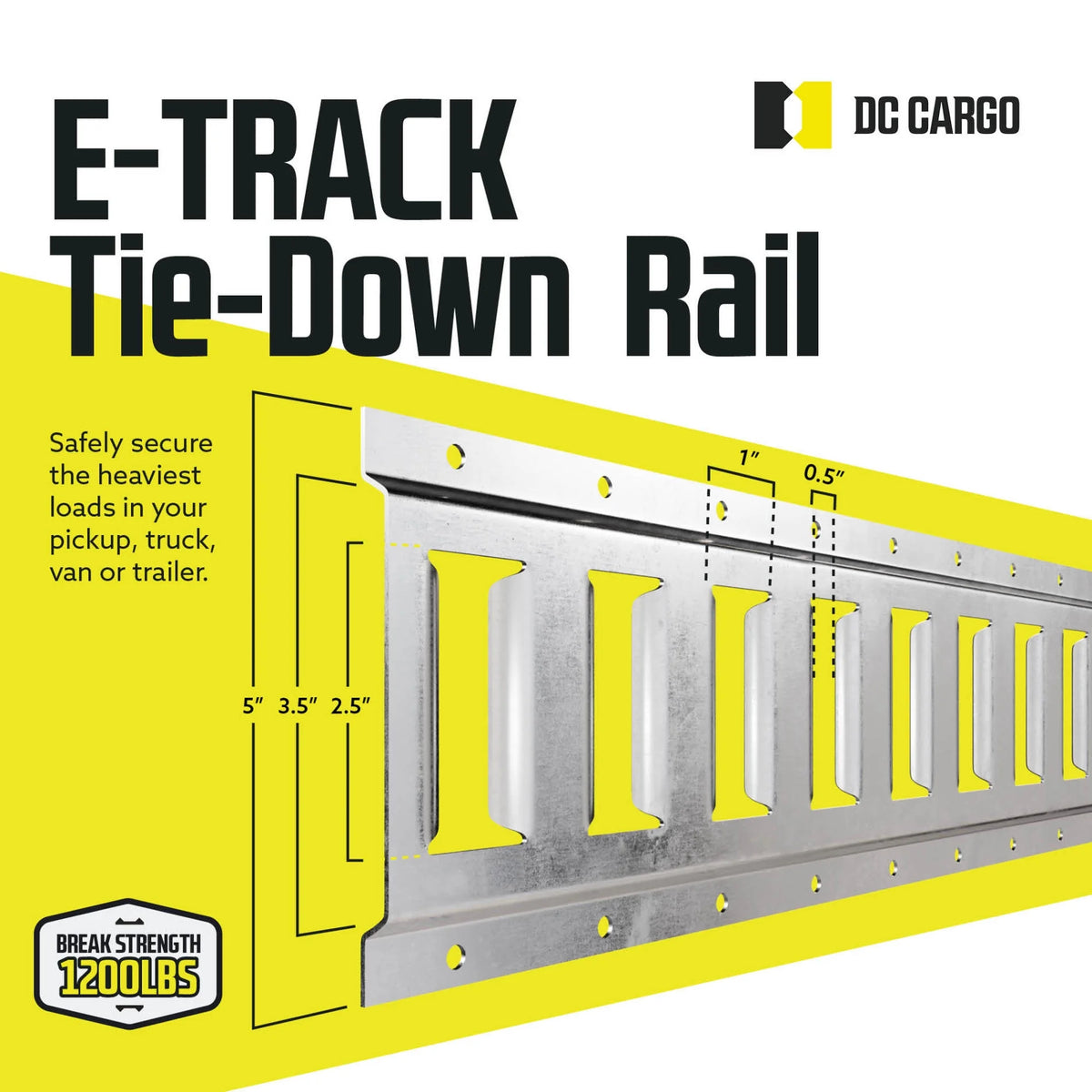 Galvanized Steel E Track Tie-Down Rail, Pack of 10 Q7255