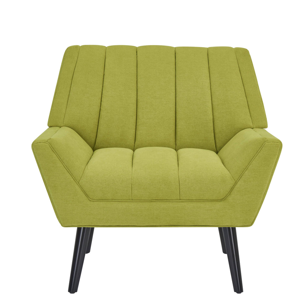 Turquoise Blue Velvet Channel Tufted Armchair Q639867