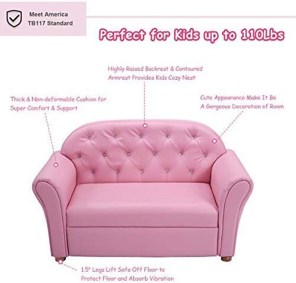 Pink PU Leather Armrest Chair Sofa P810675