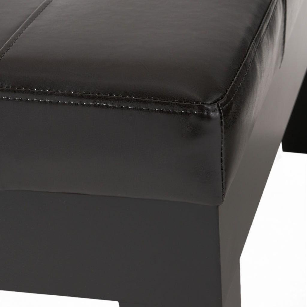 Dark Espresso Bonded Leather Storage Ottoman C231997