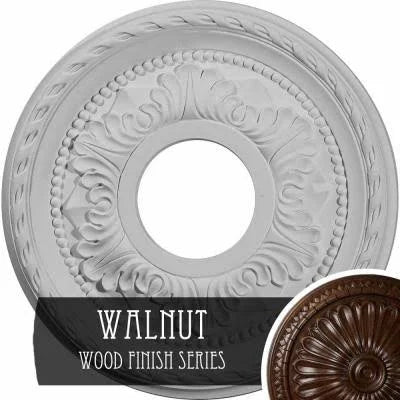Hand-Painted Walnut Ceiling Medallion F4971
