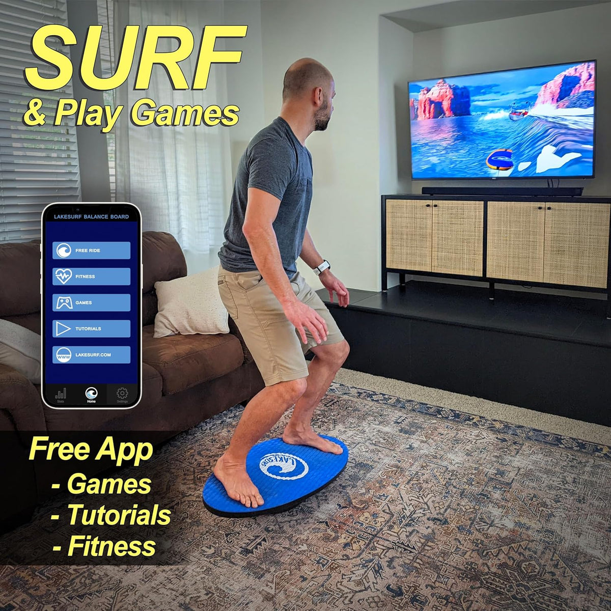 Wakesurf Balance Board With Tracking App And Phone Mount Y9792