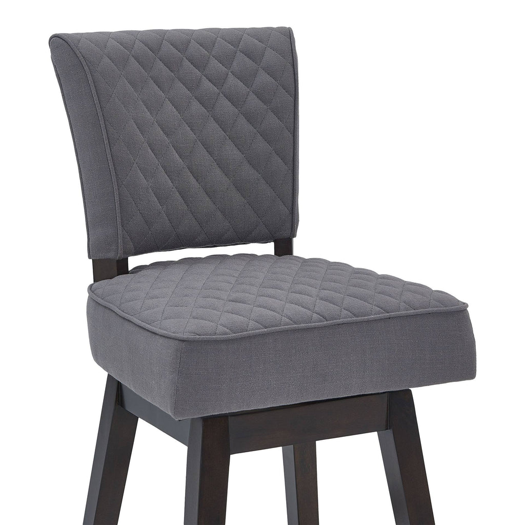 Espresso Finish Wood Swivel Tufted Barstool P433226
