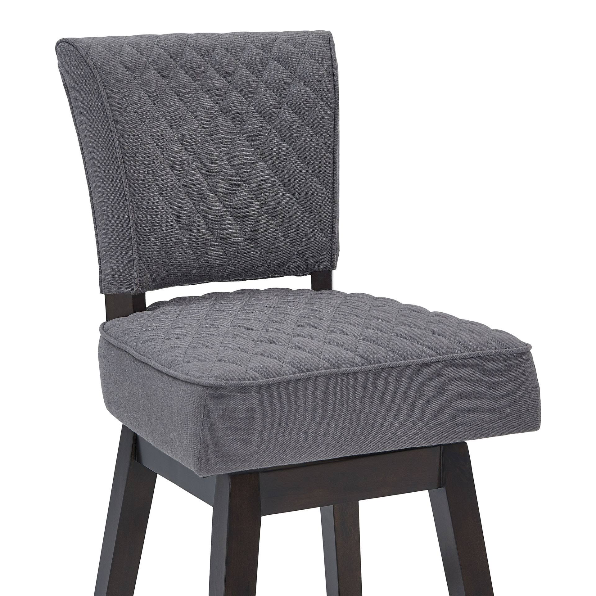Espresso Finish Wood Swivel Tufted Barstool P433226