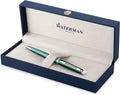 Stainless Steel Ballpoint Pen with Chrome Trim, Medium Point, Blue Ink Cartridge, Pack of 2 E94748