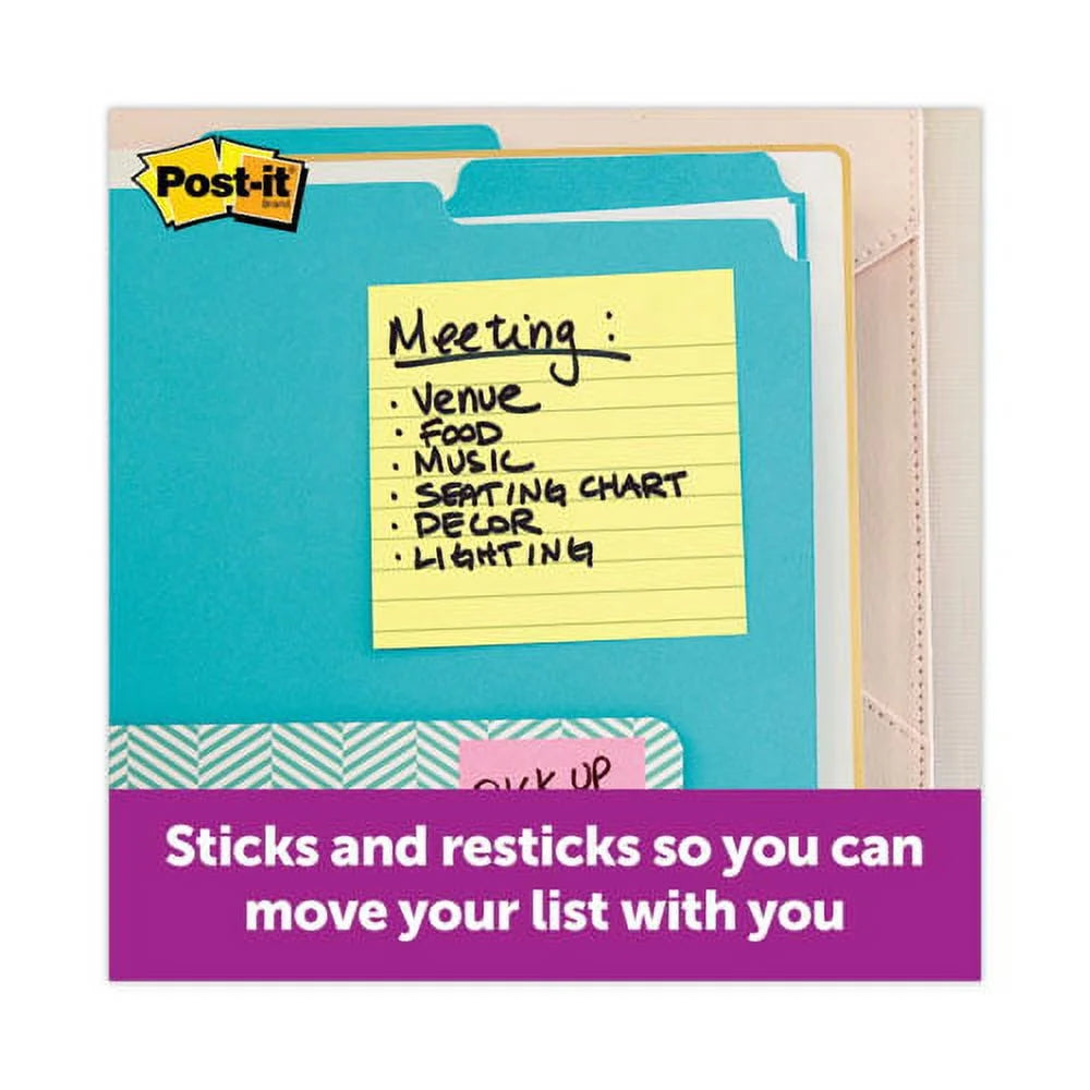 Pop-up Note Dispenser, Black/Clear, Includes (3) Canary Yellow Super Sticky Pop-up Pad, Bundle of 10 Packs A80602