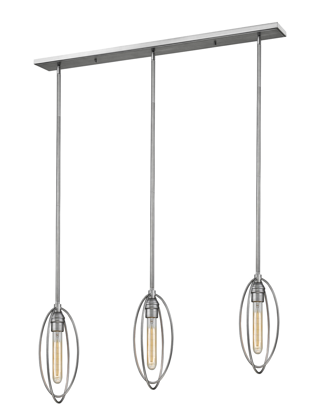 3 Light Island/Billiard Light, Old Silver T8071