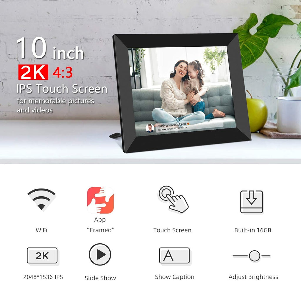 10 Inch Smart WiFi Digital Photo Frame 2K IPS LCD Touch Screen 16GB Storage P200461