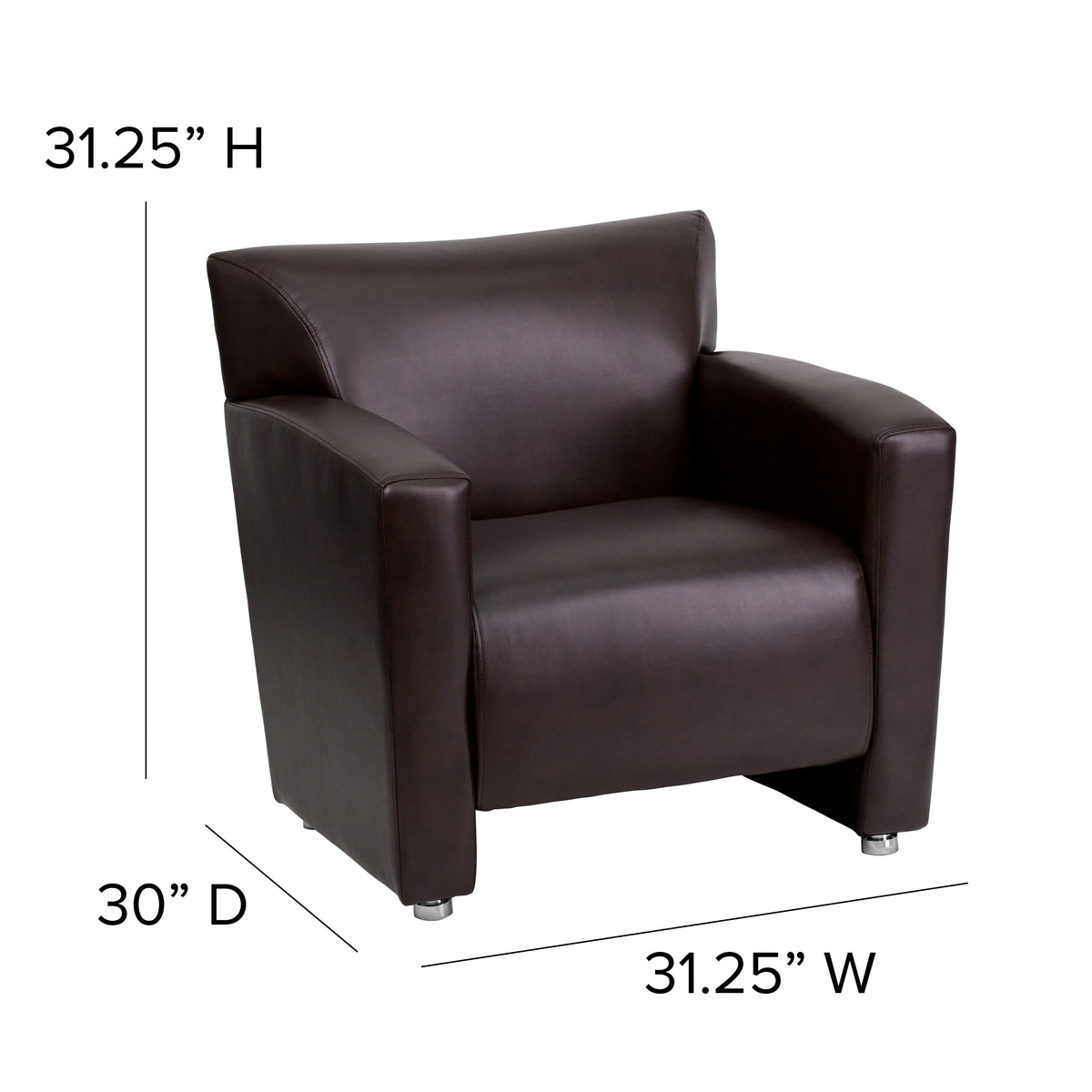 Brown LeatherSoft Chair with Extended Panel Arms T63997