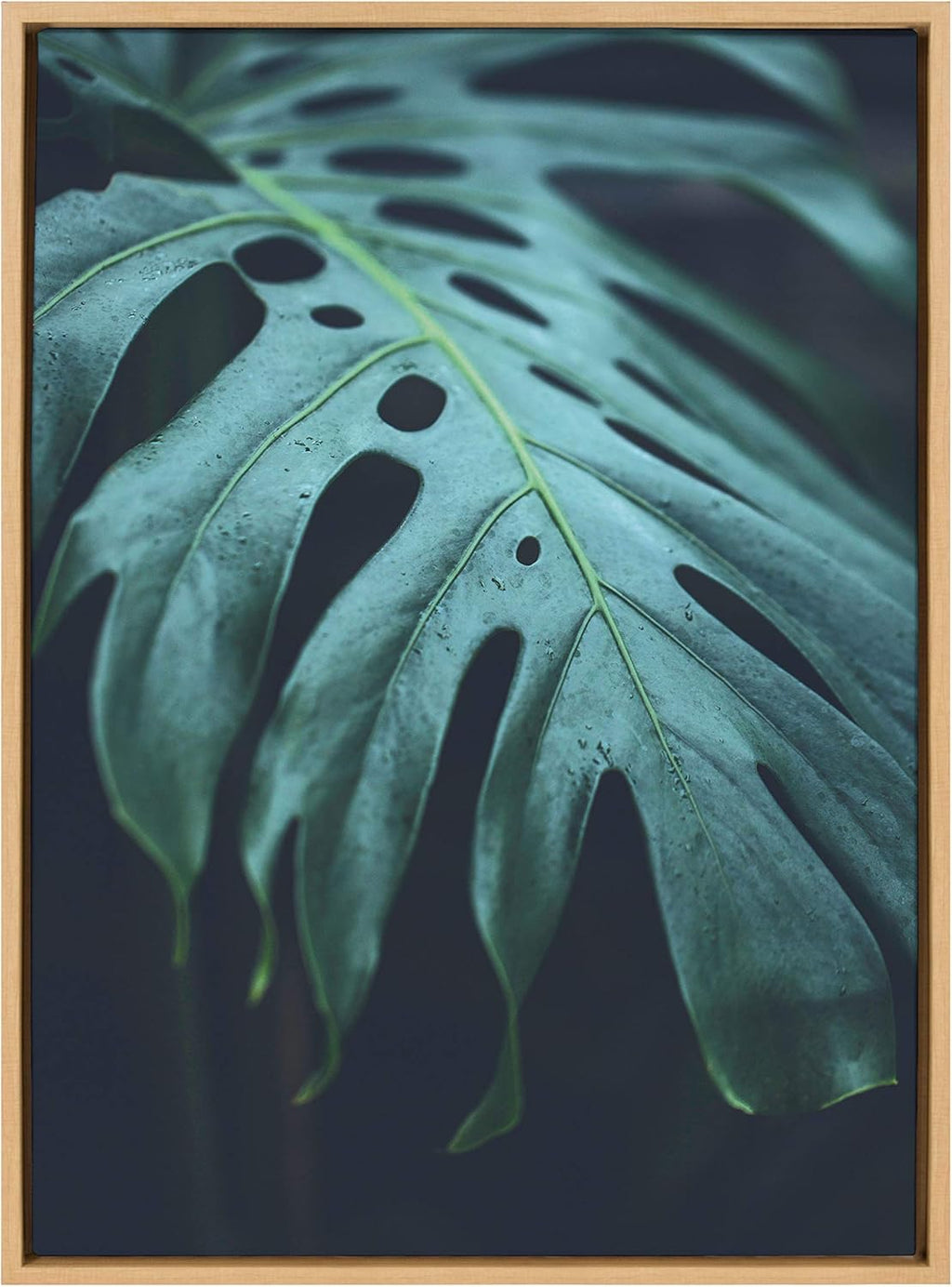 Tropical Frond Framed Canvas Wall Art, 23x33 Natural D590