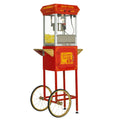 Red and Gold 4 oz Hot Oil Popcorn Maker Machine with Cart T42013