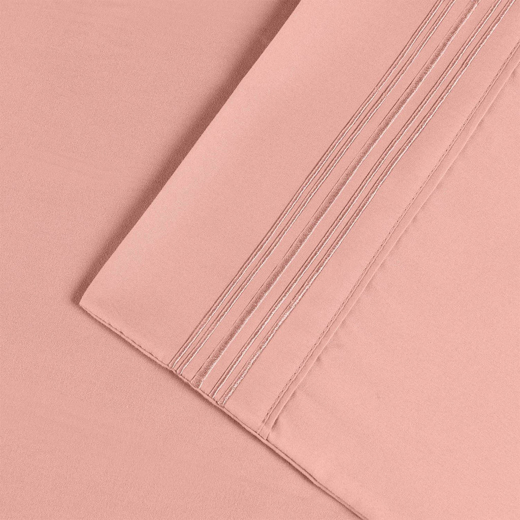 Pink Brushed Microfiber Sheet Set California King Q15863