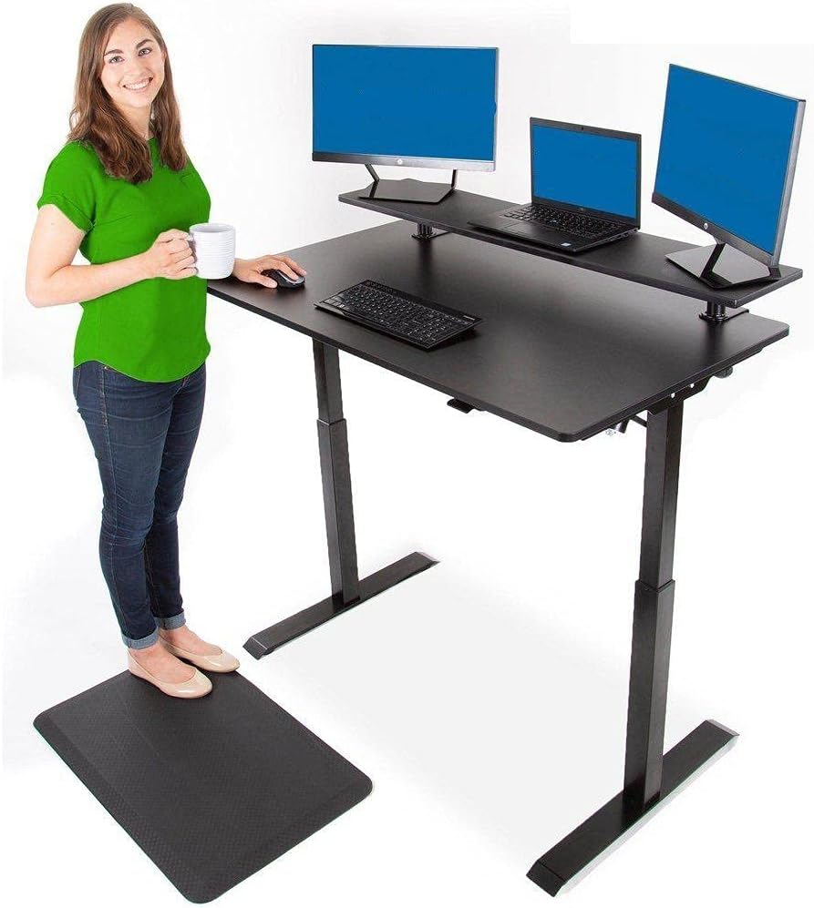 48 Inch Electric Standing Desk, Height Adjustable, Black P37452