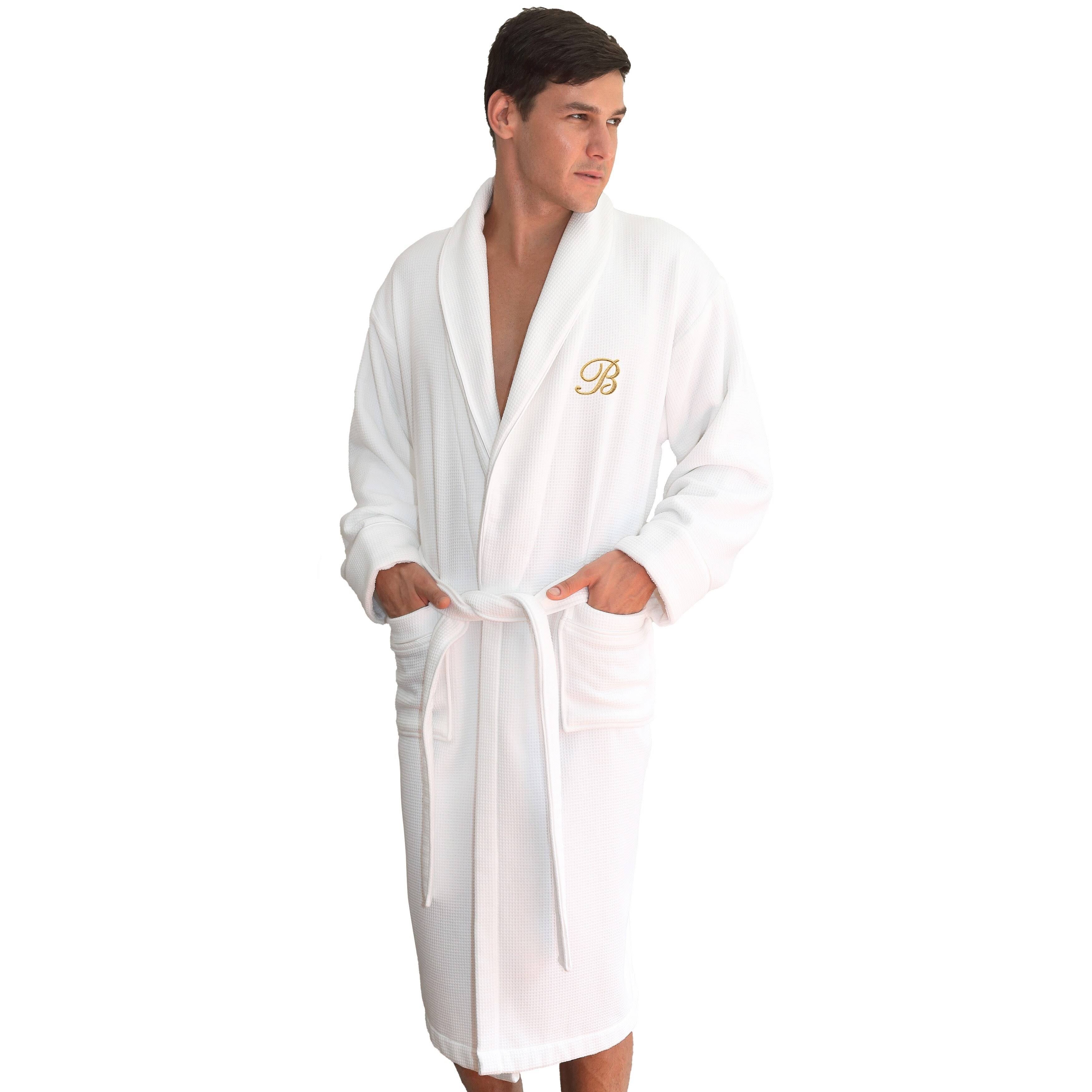 Gold Turkish Cotton Waffle Weave Terry Bath Robe Z484620