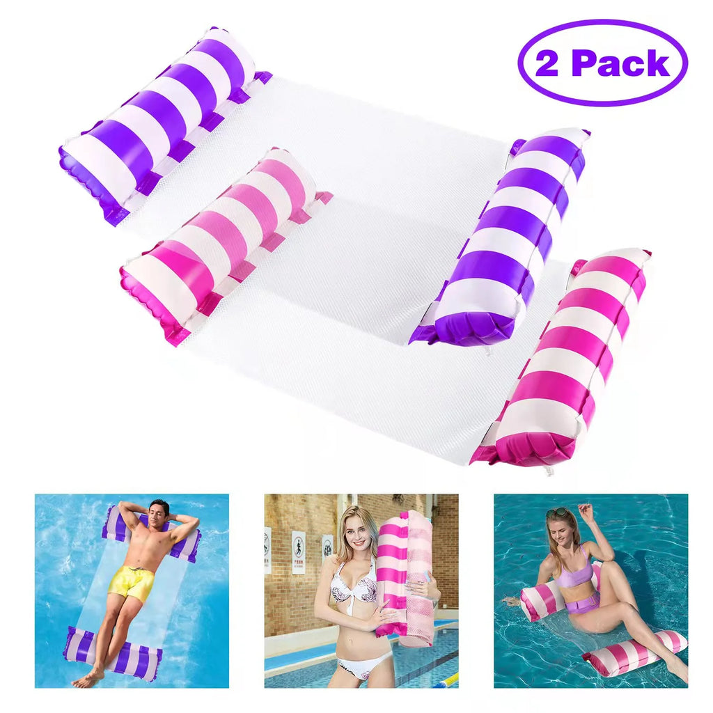 2 Pack Inflatable Pool Hammock with Air Pump N807819