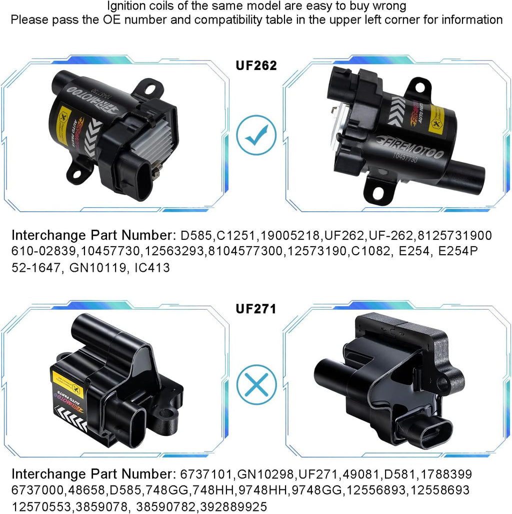 Pack of 8 Ignition Coil Pack for Chevy GMC V8 4.8L 5.3L 6.0L L864