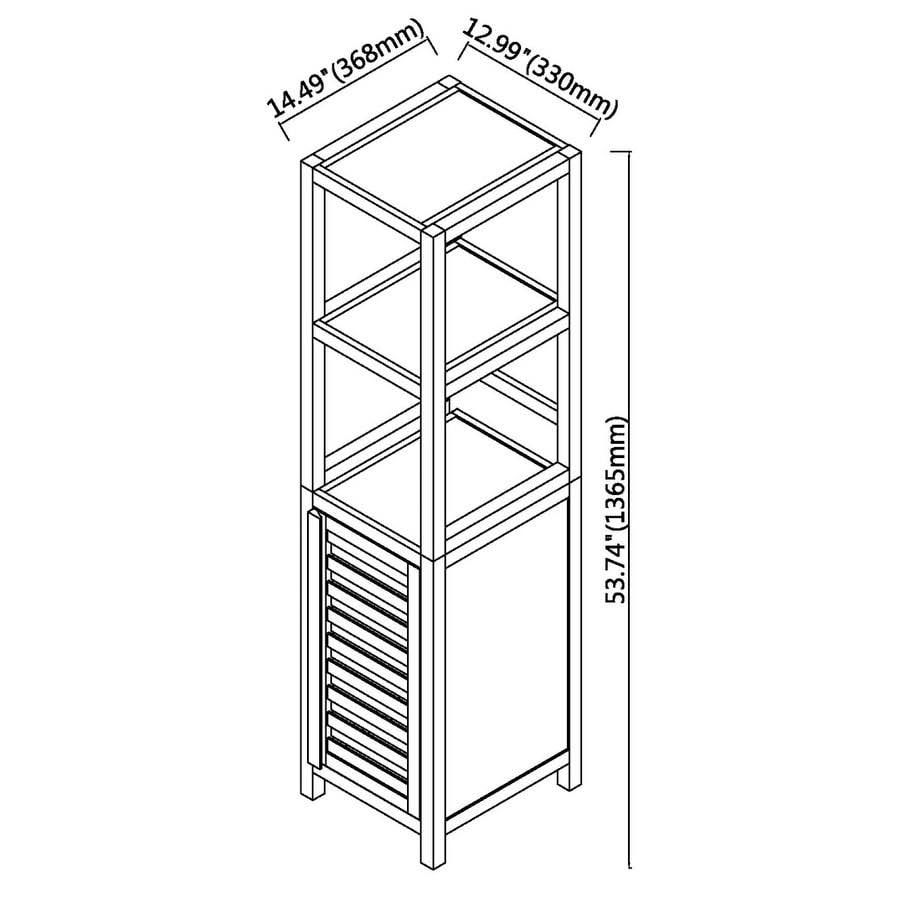 Tan Bamboo Storage Tower Cabinet V913