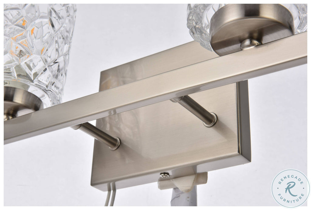 4 Lights Bath Sconce in Stain Nickel with Clear Shade L64887