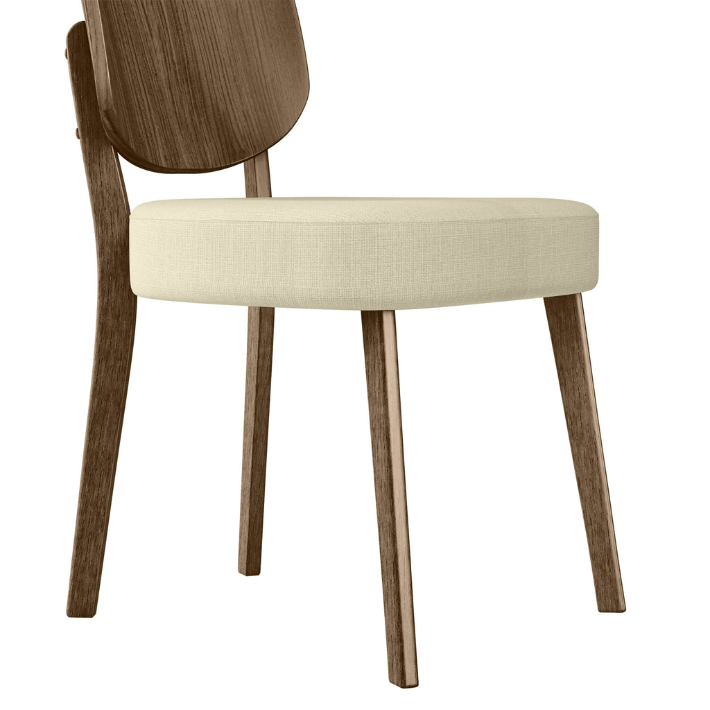 Oatmeal Linen Armless Side Chairs Set of 2 Q3422