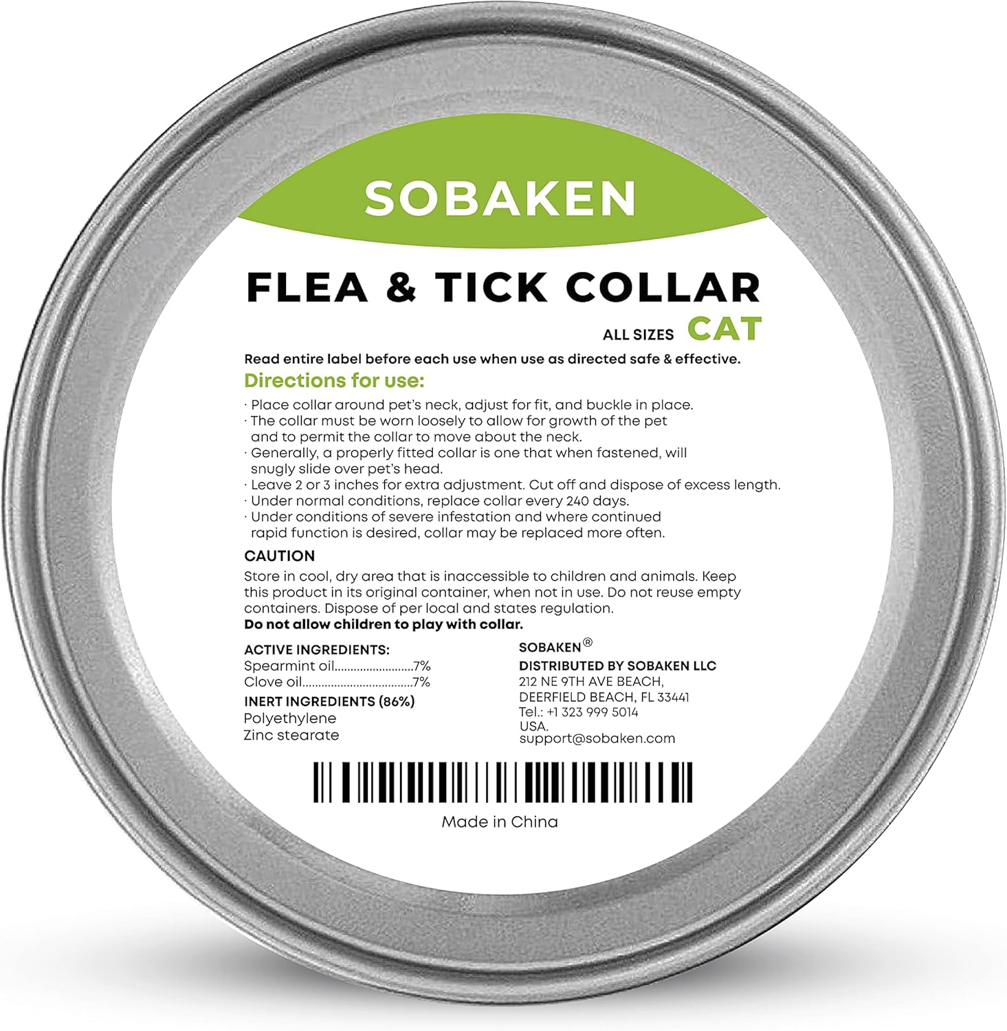 Flea and Tick Collar for Cats, 13 inch, 8 Month Protection F46665