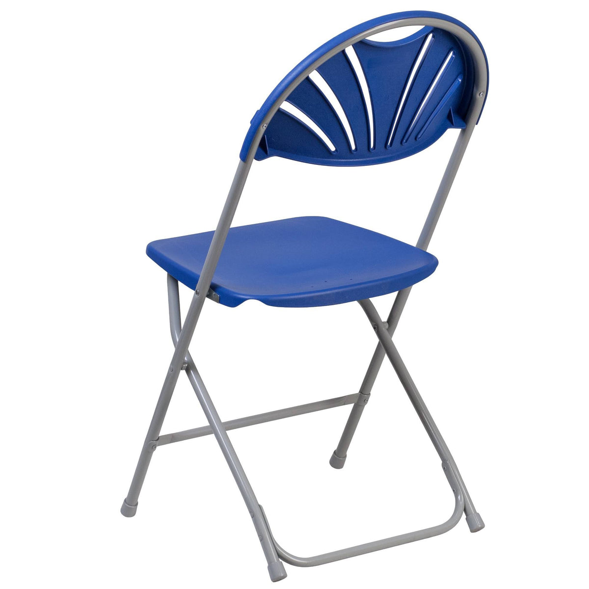 2 Pack Blue Plastic Fan Back Folding Chair C961117
