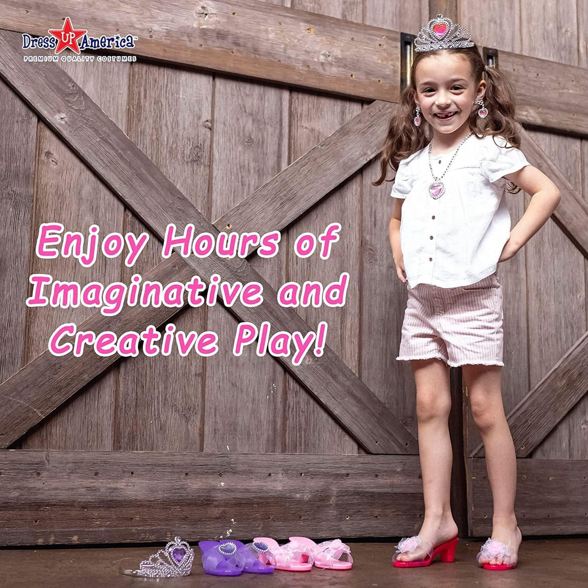 Princess Dress Up Set with Shoes, Crown & Jewelry S588