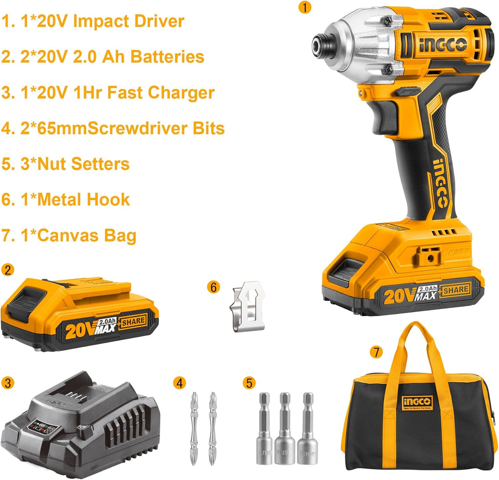 20V Brushless Cordless Impact Driver Set Z6871