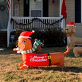 5.3 FT Christmas Inflatables Dachshund Dog with LED Lights F99656
