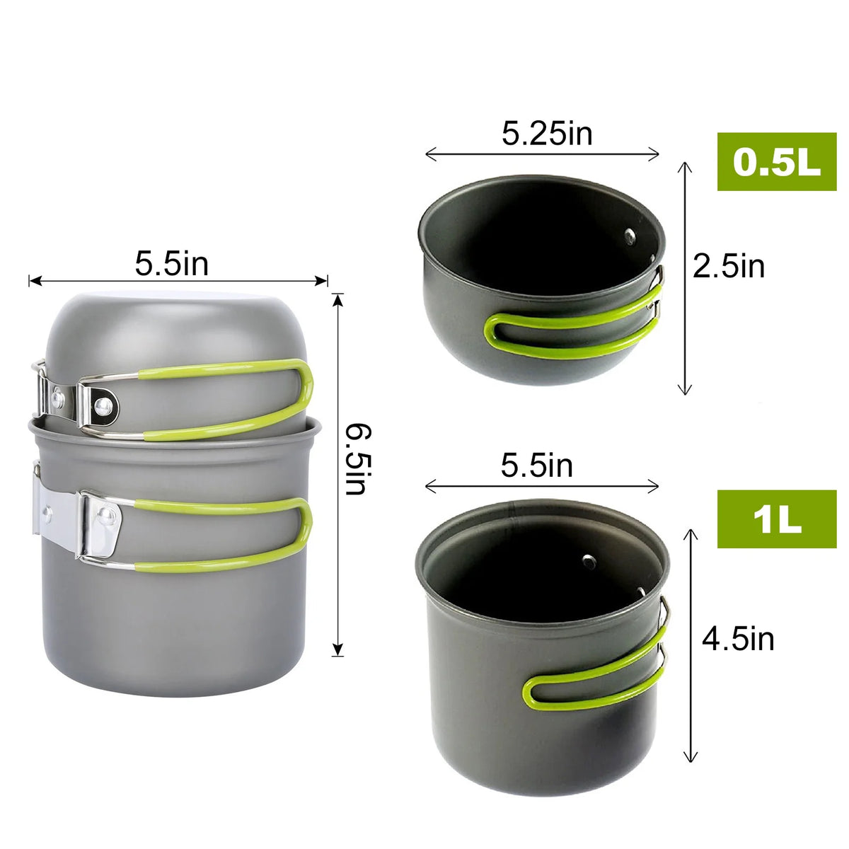 Outdoor Cooking Utensils Set with Camping Stove Lightweight Aluminum Pot and Stainless Steel Cutlery Y27016