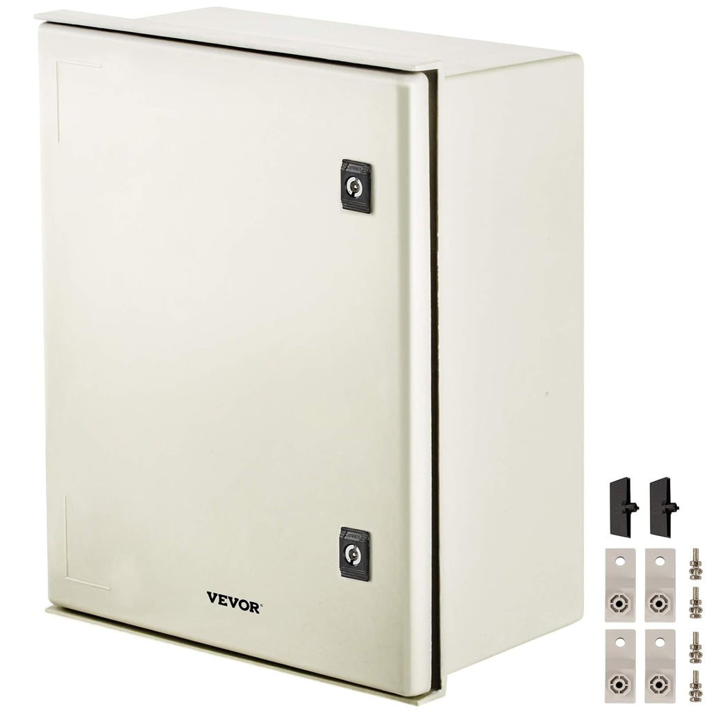 NEMA 4X Fiberglass Steel Electrical Box, 20 x 16 x 8 inches, IP66 Waterproof Hinged Junction Box M7382