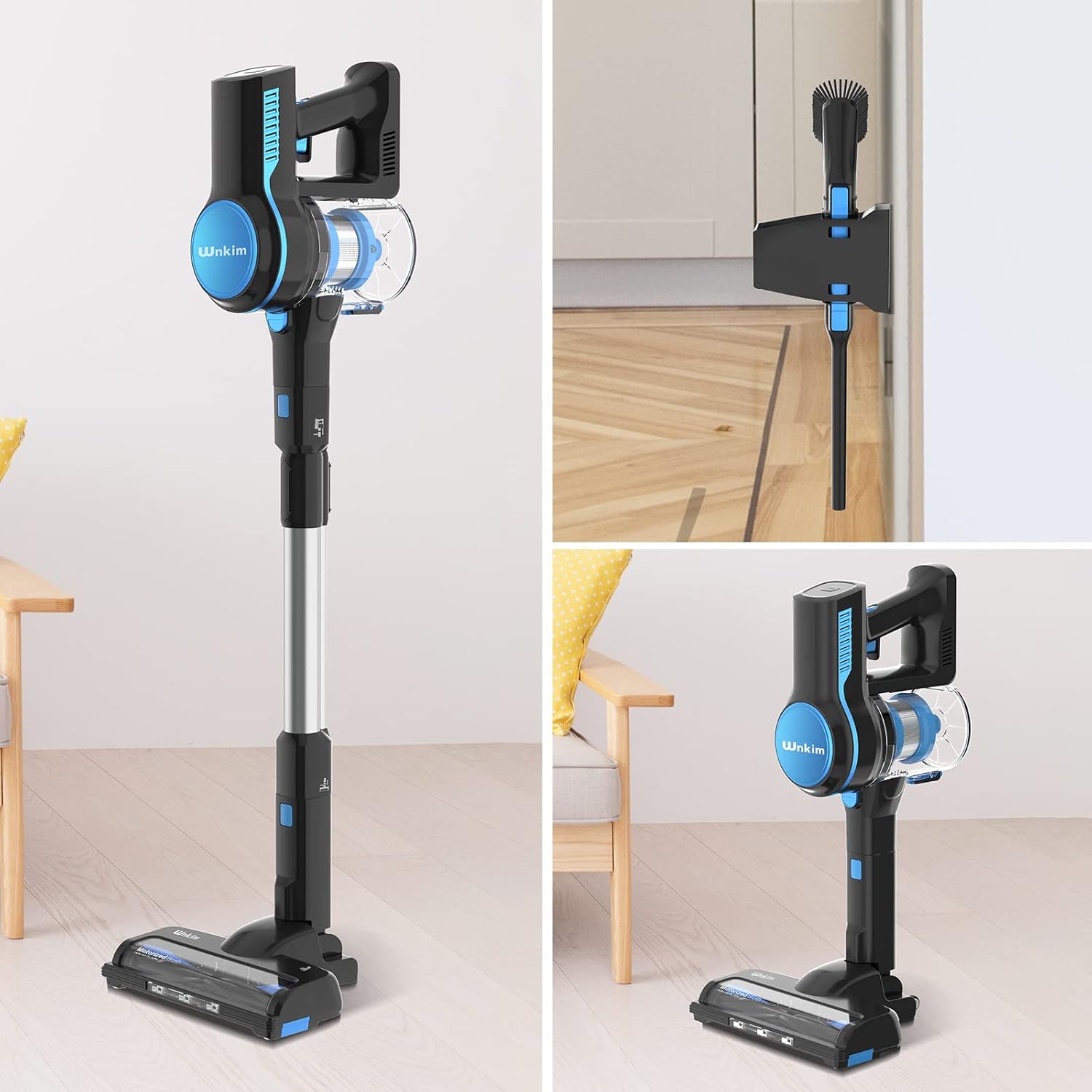 Cordless Stick Vacuum Cleaner with 23Kpa 200W Brushless Motor, 3 Suction Mode, 2200mAh Rechargeable Battery, 6-in-1 Lightweight Y58910