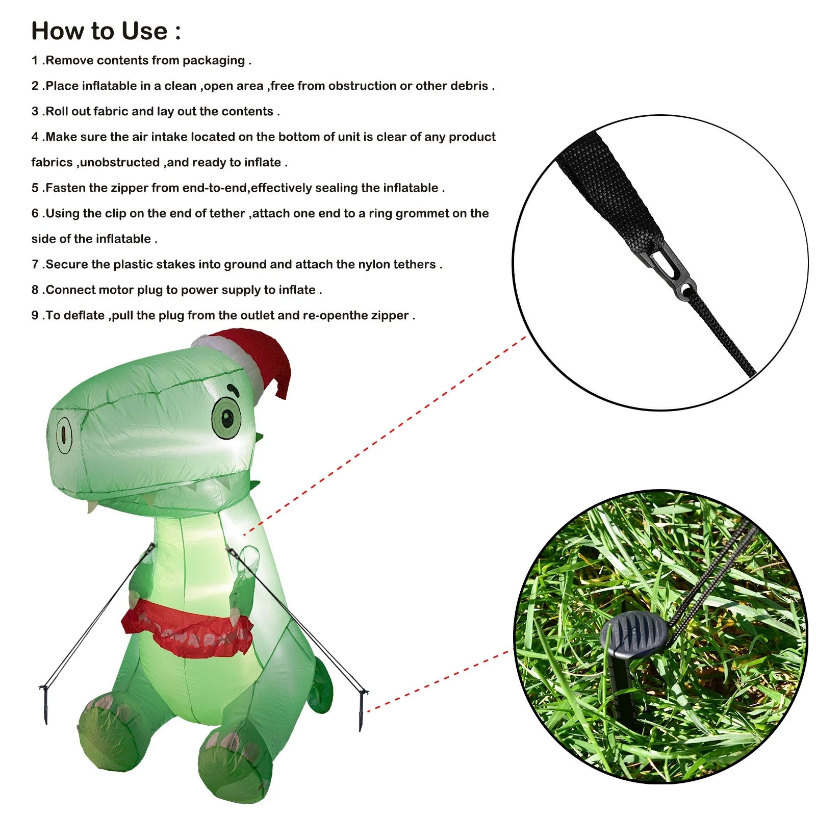 Outdoor Dinosaur Christmas Yard Inflatable K552940